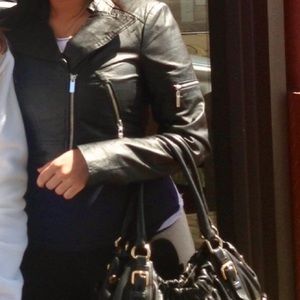 Bebe cropped motorcycle jacket